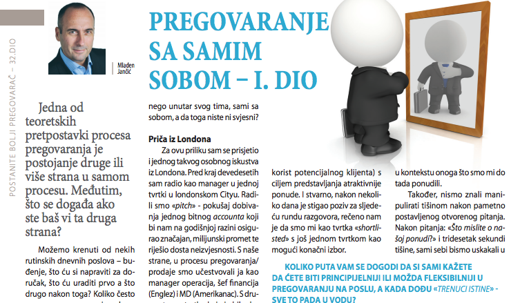 Pregovaranje sa samom sobom – I. dio